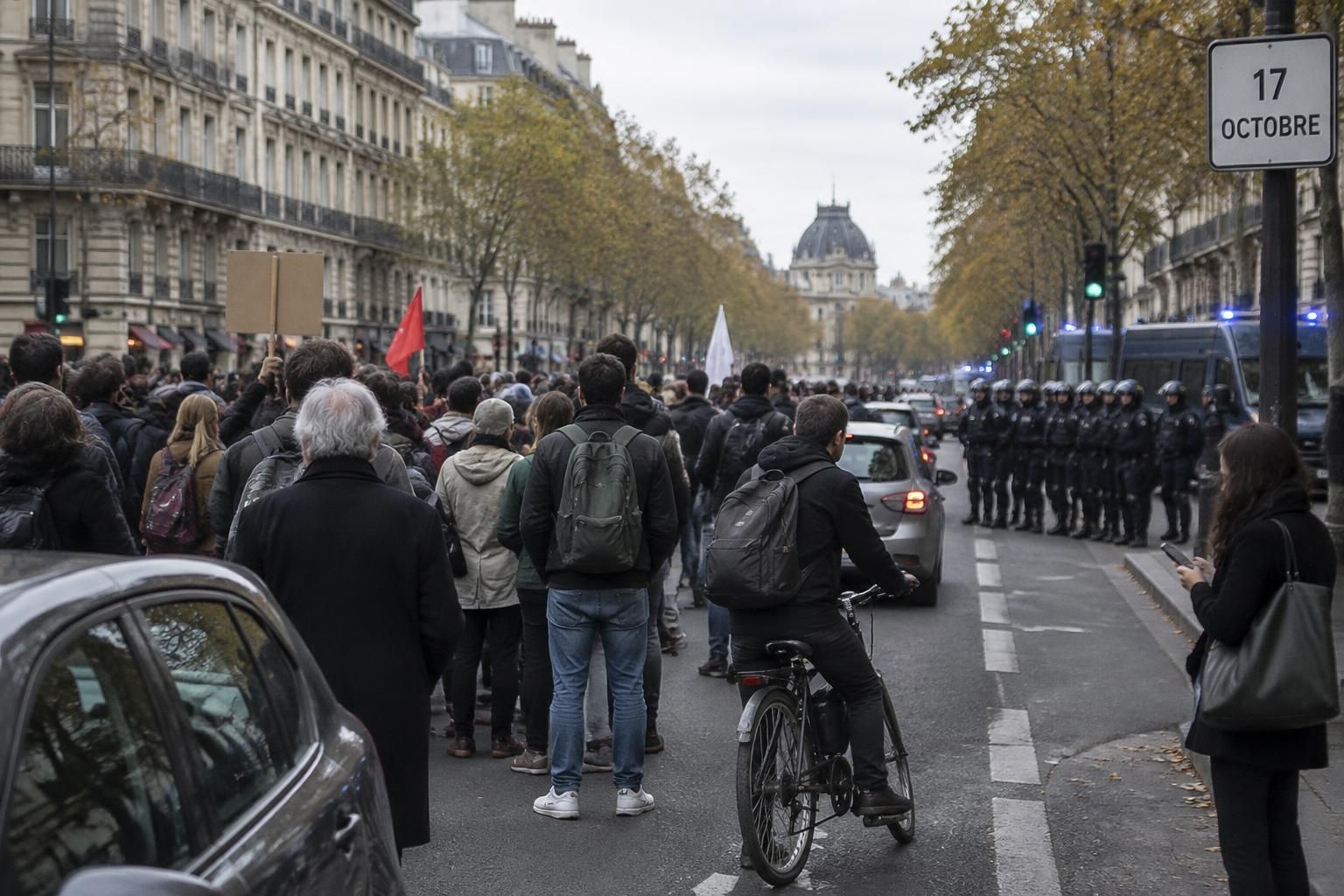 les manifestations du 17 octobre débutent sous tension à paris et marseille. découvrez les premiers rassemblements et les enjeux de cette journée.