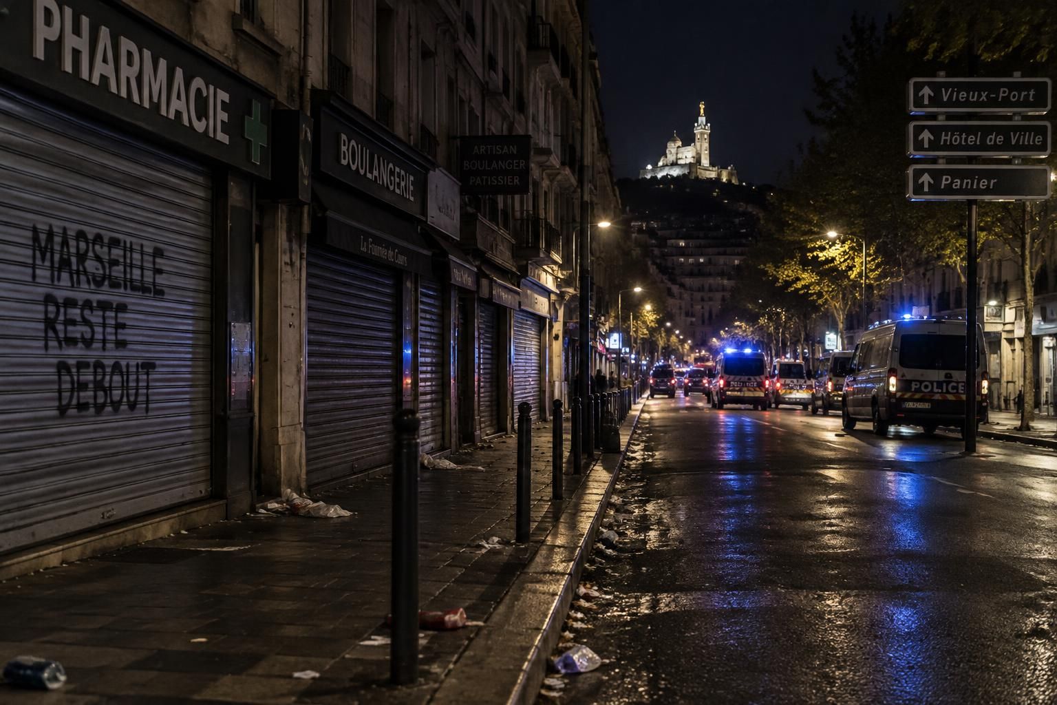 après une journée de mobilisation, marseille connaît une nuit agitée, marquée par des tentatives de pillage et des tirs signalés.